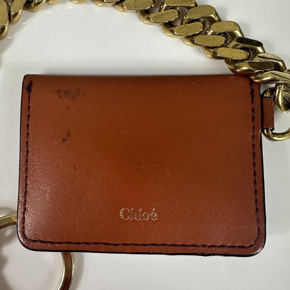 Chloe Multicolor Leather Envelope Chain Key Pouch Charm Gold Tone Made In Italy - Picture 6 of 16